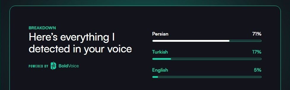 نتایج BoldVoice Accent Oracle