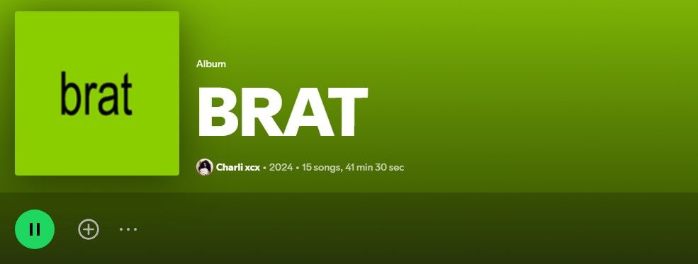 آلبوم BRAT Charli xcx در Spotify