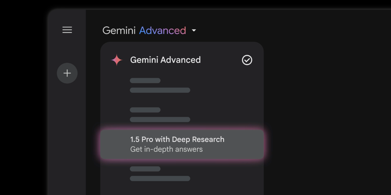 گفتگوی منو در Gemini Advanced گزینه استفاده از ابزار Deep Research را ارائه می دهد