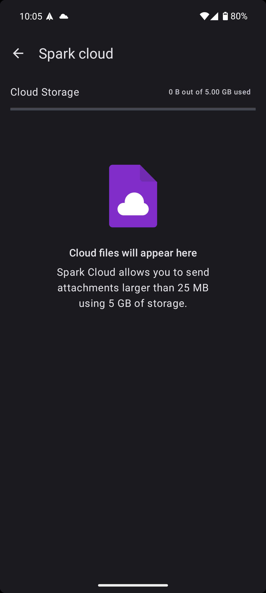 Spark cloud در برنامه اندروید Spark Mail