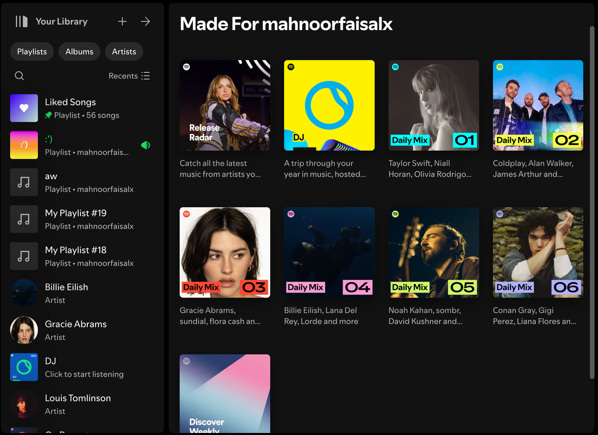 لیست های پخش Spotify Made for You