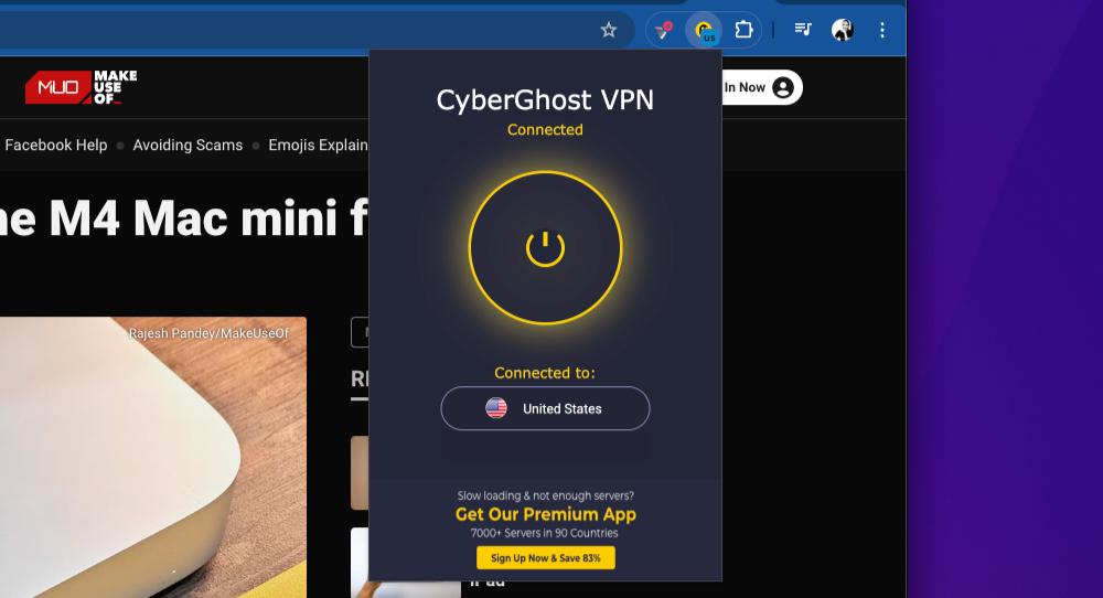 استفاده از CyberGhost VPN در کروم