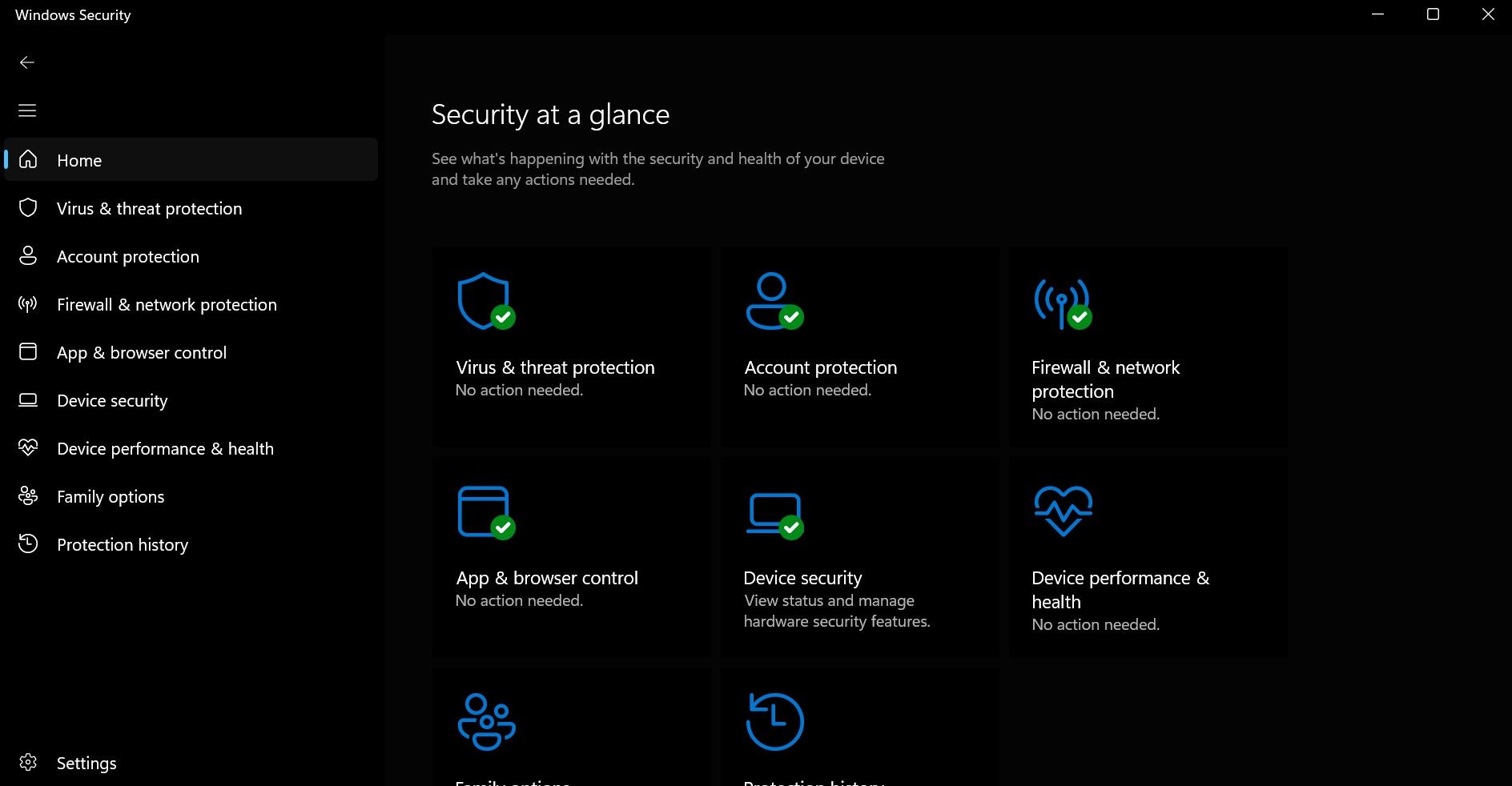 امنیت در یک نگاه در Windows Defender