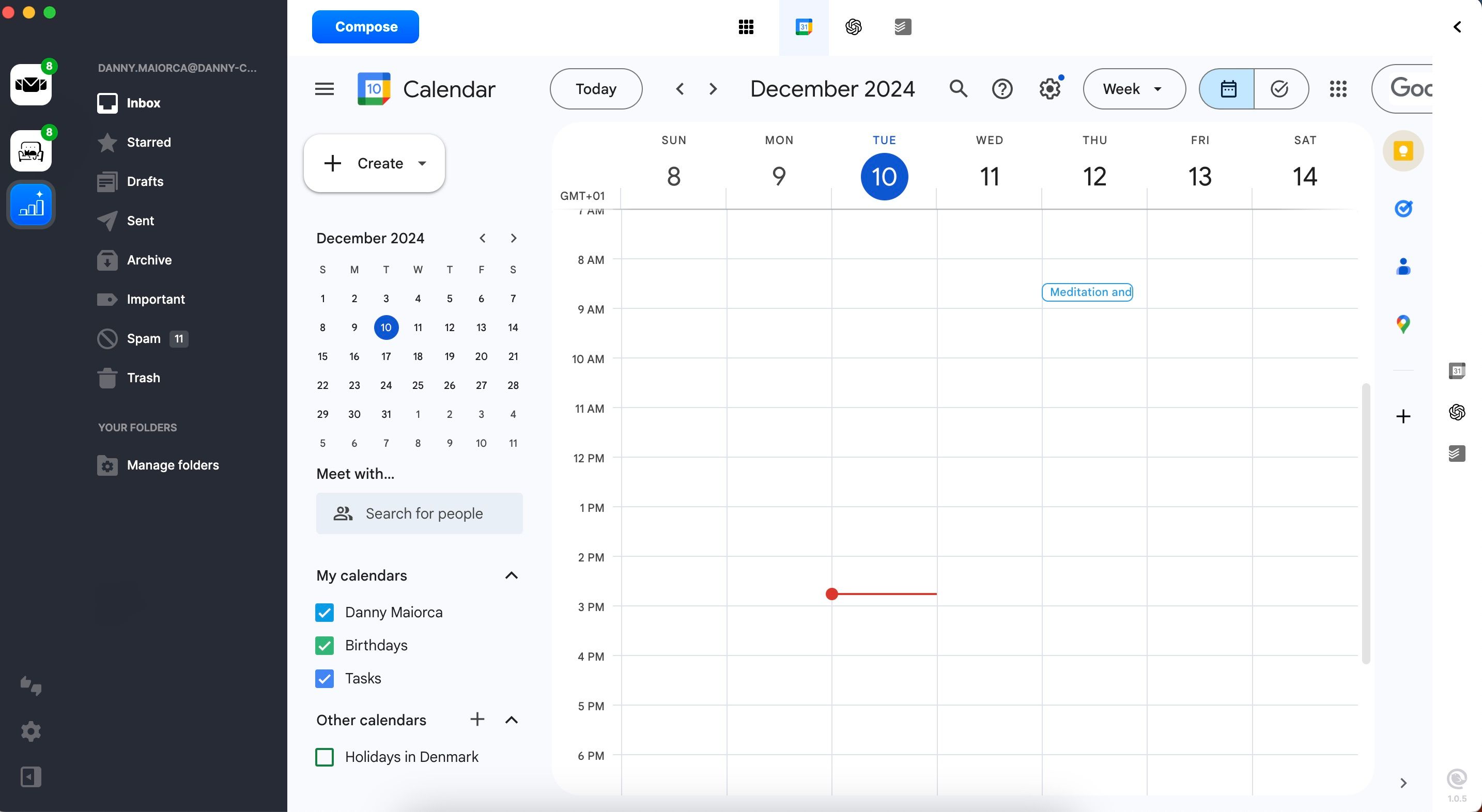 استفاده از Google Calendar در برنامه Mailbird