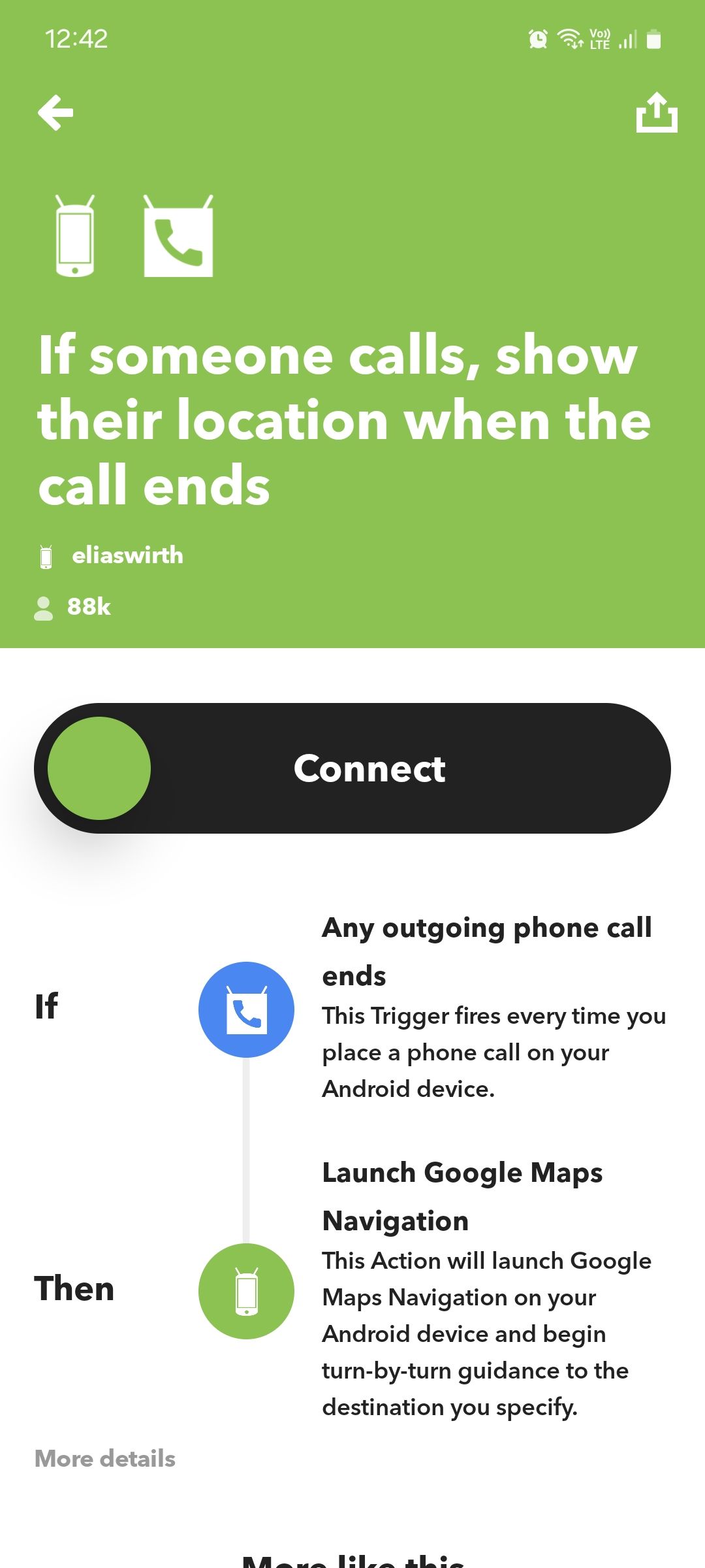 IFTTT Premade Applet Preview